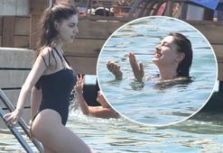 Selin Türkmen soluğu Bodrum'da aldı! Kendini serin sulara bıraktı