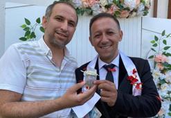Kilosu 300 bin lira! Gelin ve damada takı olarak takıldı