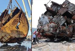 ‘Kafkametler’ gemisinin 200 tonluk yaşam mahalli çıkarıldı! Parçalar detaylı incelenecek