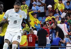 Uruguay - Kolombiya maçı sonrası Darwin Nunez çılgına döndü, taraftara saldırdı! İkinci Cantona vakası