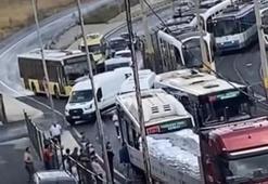 İETT otobüsü TIR'a çarptı! Yaralılar var