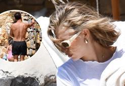 Mavi'nin Çeşme'de deniz keyfi! Gamze Erçel kızını duşun üstünden izledi