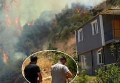Manisa'da orman yangını! Alevler evlere sıçradı