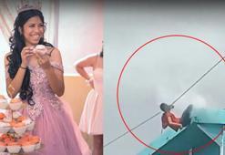 Elektrik kablosu başını kesti! Çığlıklar yükseldi, kalabalık  çatıya koştu