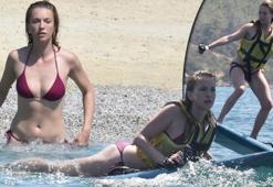 Yasemin Allen, Bodrum tatilinde! Denizde hünerlerini sergiledi