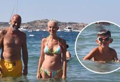 Ailecek tatil keyfi! Aras, yüzücülere taş çıkarttı