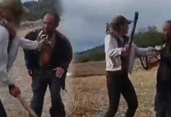Kan donduran görüntü! İki kızdan engelli çobana sopalı işkence