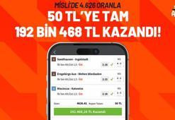 Misli’de 4.626 oranla 50 TL’ye tam 192 bin 468 TL kazandı! Son maçta gelen son dakika golü…