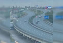 Rize'de ters şeritte giden araç trafiği tehlikeye soktu, o anlar kamerada