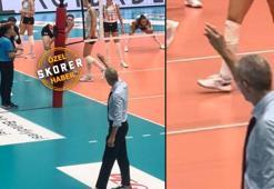 Fenerbahçe'de Fenoglio'dan Eczacıbaşı başantrenörü Ferhat Akbaş'a 'Çok konuşuyorsun' jesti