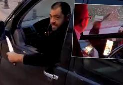 Trafik magandasından otobüs şoförüne bıçaklı tehdit! Saniye saniye kaydedildi