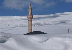 Yoğun kar yağışı ve tipi tek katlı evleri yuttu