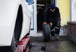 Lastikçilerde kış yoğunluğu!