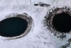 “Doğanın iki gözü”, kar yağışıyla hayran bıraktı