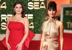 Dünyaca ünlü isimlerin katıldığı festival! Nurgül Yeşilçay'ın kırmızı elbisesi dikkat çekti