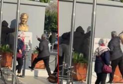 Mersin’de Atatürk büstünü iterek düşüren şüpheli tutuklandı
