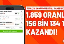“Yok artık!” dedirten kupon… 3 maçın skorunu doğru tahmin etti, 1.859 oranla 156 bin 134 TL kazandı!