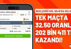 Beklediği gol 90+6’da geldi… Tek maçta 32.50 oranla 202 bin 411 TL kazandı!