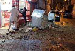 Kadıköy'de su şebekesi patladı! Fışkıran su metrelerce yükseldi! 5 katlı bina tahliye edildi