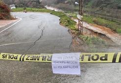 Rize'de heyelanda köy yolu çöktü! Elektrik ve doğal gazı da kesildi