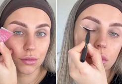 Saniyeler içinde muntazam eyeliner kuyruğu! Usta makyöz taktiği, pudrayla eşit olacak