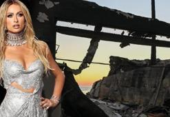 Dünyaca ünlü yıldız yangın yerine gitti! Yanan evinin son halini gösterdi