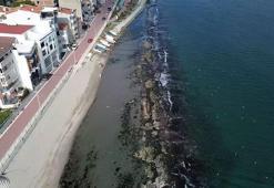 Tekirdağ'da suların çekilmesi ile ortaya çıktı! Tarihi 'Kral Yolu' böyle görüntülendi