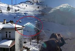 Dev buz kütlesinin altındaki sır: Yoldan geçenler durup fotoğrafını çekiyor