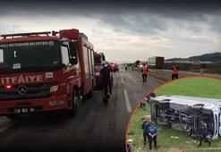 Denizli'de öğrenci servisi devrildi! Çok sayıda yaralı var