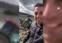 Sürücünün hayatını kaybettiği traktör kazası kameraya yansıdı