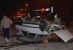 Samsun'da feci kaza! Takla atan otomobilden sağ çıktı