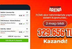 İY / MS skor tahminleriyle yaptığı sistem kuponunda 2 maçı bildi, 329 bin 656 TL kazandı!