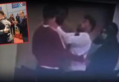 Şok görüntüler! Görevlilerle tartışan antrenöre hakem kafa attı