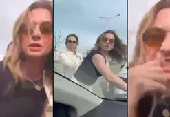 Trafikte şoke eden manzara! Kadın sürücüler birbirine girdi