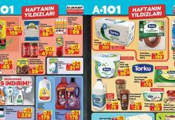 27 MART A101 AKTÜEL İNDİRİMLERİ | A101 22-28 Mart Haftanın Yıldızları kataloğunda hangi ürünler indirimli olarak satışa sunuldu? Çay, Fasulye, Deterjan, Salça, Bulaşık Deterjanı, Tereyağı, Sucuk, Beyaz Peynir...