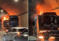 Sabiha Gökçen Havalimanı Tüneli'nde TIR yangını