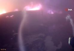 Diyarbakır'da fabrika deposundaki yangını söndürme anları kask kamerasına yansıdı