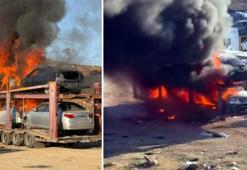 Suriyelilerin hayallerini süsleyen araçlar sınır kapısında bir anda alev aldı