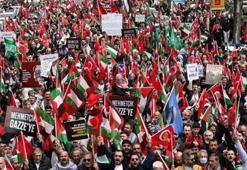 Üsküdar'da çok sayıda kişi Gazze için yürüyüş yaptı