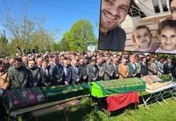 Samsun'da heyelan faciasında ölen baba ile iki çocuğuna acı veda