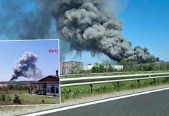 Tekirdağ'da fabrika yangını! Bölgeye girişler durduruldu, peş peşe patlama sesleri
