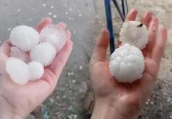 Ceviz büyüklüğünde! Dakikalar içinde her yer beyaza büründü