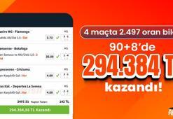 4 maçta 2.497 oran bildi! 90+8’de 294.384 TL kazandı