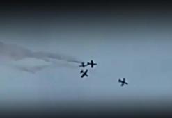 Havada dehşet anları! İtalya'da akrobasi uçakları çarpıştı