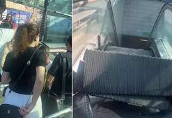 İstanbul'da metro istasyonunda yürüyen merdiven kırıldı! Vatandaşlar panik yaşadı