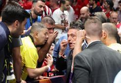 Monaco - Fenerbahçe Beko maçında kavga çıktı! Ali Koç müdahale etti