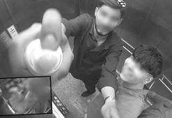 Kocaeli'de üst geçit asansörün güvenlik kamerasına köpük sıktı