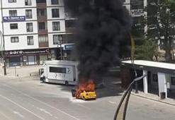 Elazığ’da can pazarı! Çakmağı çakmasıyla ticari taksi alev topuna döndü