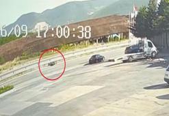 Samsun'da feci motor kazası! Sürüklendiği anlar kamerada