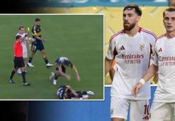 Boca Juniors - Benfica maçında ortalık karıştı! Kerem Aktürkoğlu sinirlerine hakim olamadı, rakibini itti